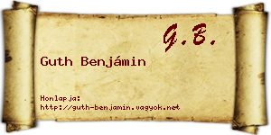 Guth Benjámin névjegykártya